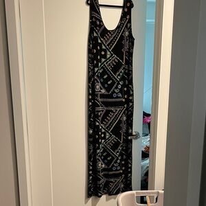 ***Very Rare *** Elegant Black Neon Patterned Maxi
 SOFTWEAR by Mark Singer